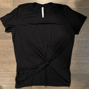 Aritzia black front tie tee